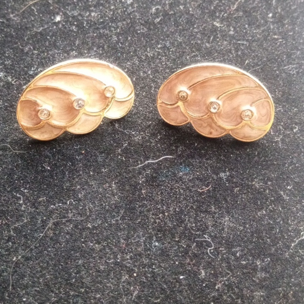 Gold Tone Wave Earrings